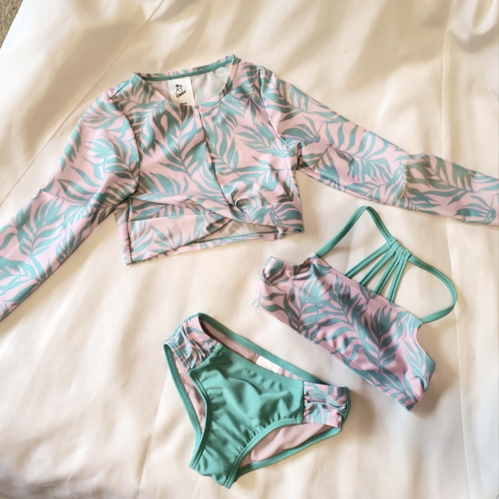 Tropical Toddler Bikini with Rashguard Sz4/5